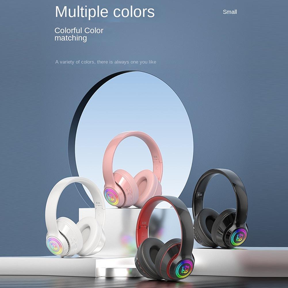 B38 Head-mounted Bluetooth-compatible Headphones HD Noise Reduction Subwoofer Wireless Luminous Gaming Headset