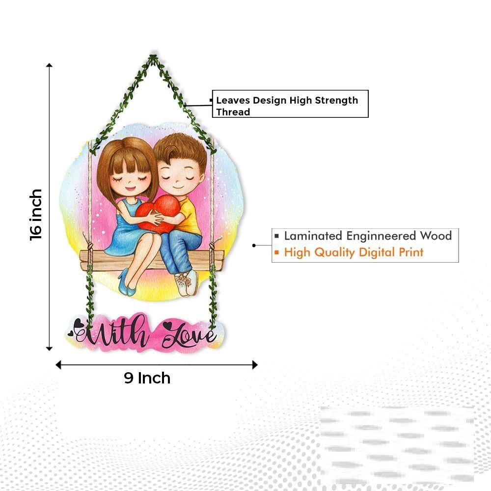Cute Couple Wall Hanging For Home Decor | Couple Gifts | Valentine Decor Items For Girlfriend Boyfriend Husband Wife
