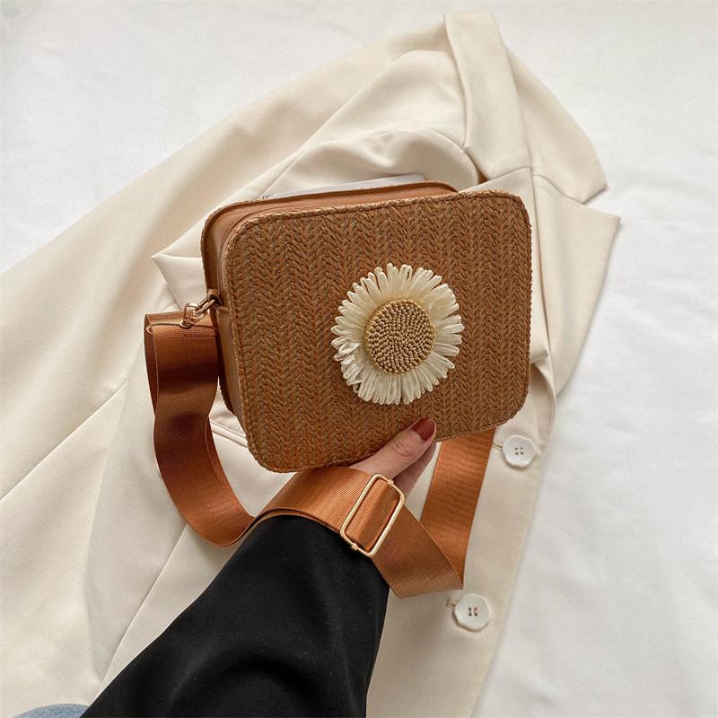 

Versatile Woven Shoulder Bag For Women In Cream And Khaki For Modern Style Brown