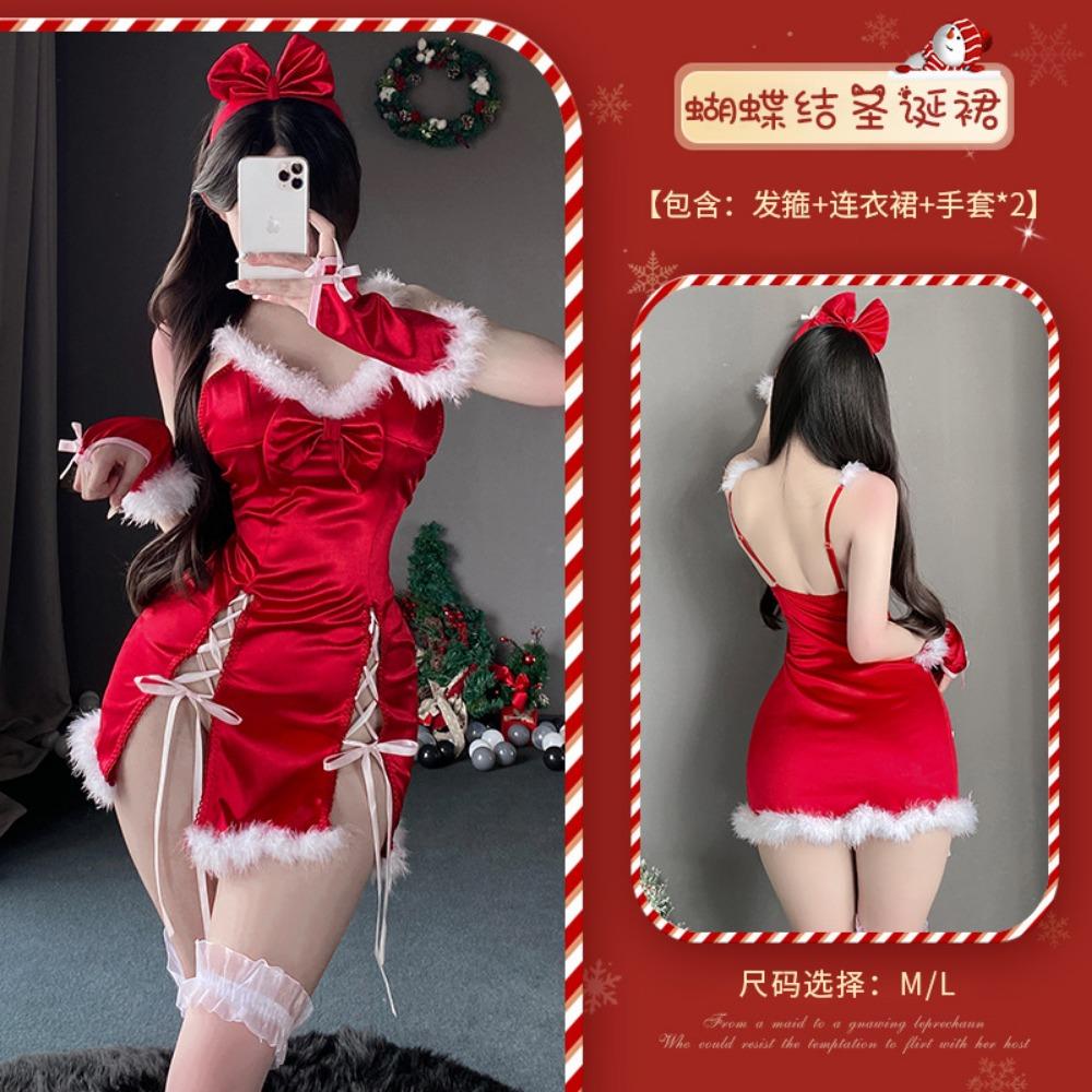 Xianyi Sexy Underwear Christmas Qqny Uniform Temptation Pure Desire Sexy Open File Free New Year's Robe Female S40