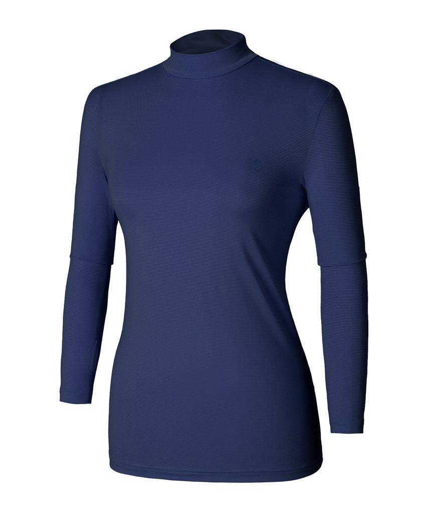 2ELA Women'S Air Snow Cooling Mock Turtleneck Long Sleeve Fingerhole T-Shirt 6 Colors (Type A)