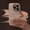 Luxury 3D Pearl Bow Glitter Rhinestone Shell Pattern Phone Case For iPhone 16 15 14 13 12 Pro Max Stylish Bling Back Cover Girly