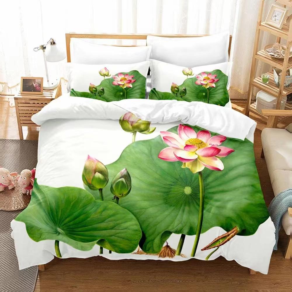 

Горячий 3D Пододеяльник Кинг-сайз Комплект постельного белья 3/4 предмета Свадебный Пододеяльник Наволочки Красная Роза Лилия Постельное белье Романтическая Любовь EU single(135x200cm)