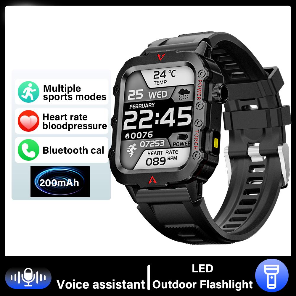 G.L Wear New Sports Smart Watch Bluetooth Talk LED Flashlight Multi- Outdoor Sports Smart Watch for Men Women чёрный