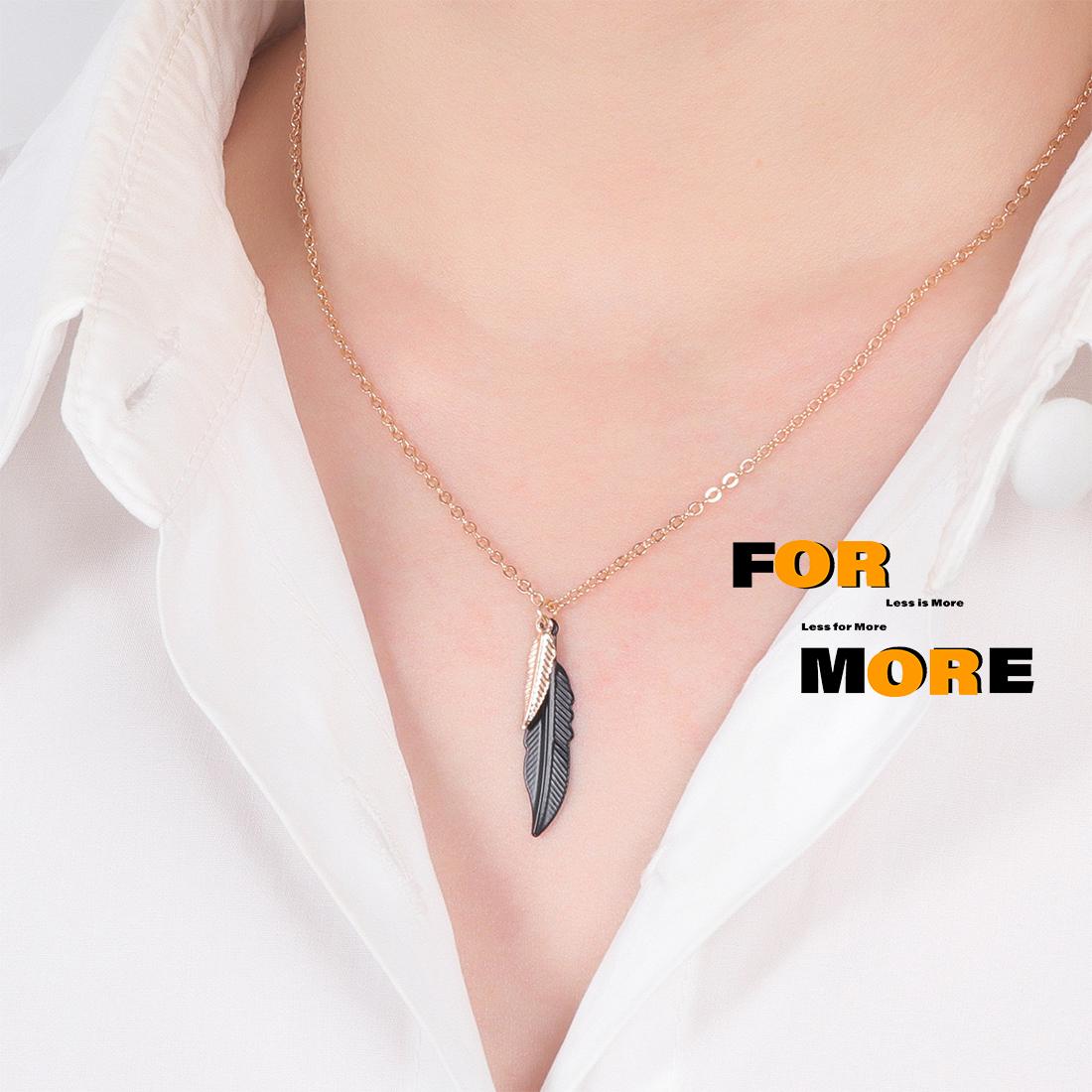 

Перьевое ожерелье Цепочка ключицы Цепочка ключицы Лист Педант Шейная цепочка