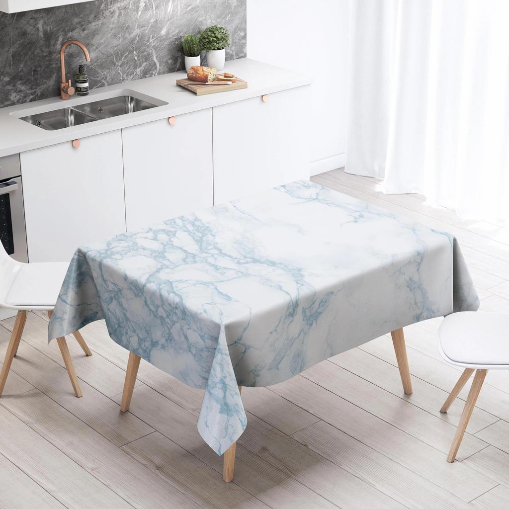 Marble Striped Tablecloth Home Decor Stain Resistant Waterproof Table Decoration Rectangular Kitchen Fireplace Tops