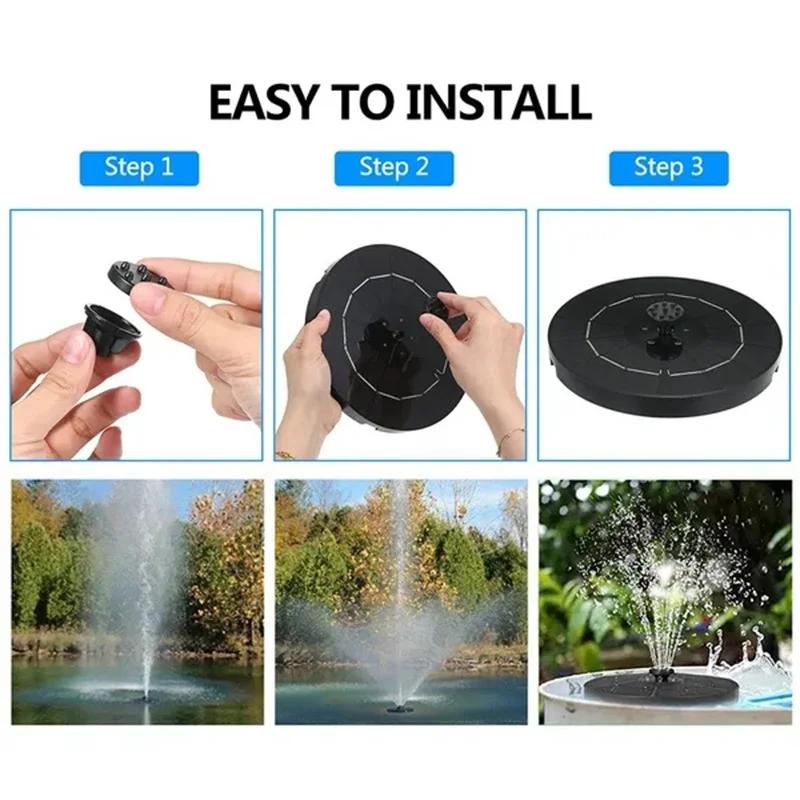 Mini-Solarbrunnenpumpe Energiesparend Pflanzenbewässerung Bunter Solarbrunnen Solarpanel Vogeltränke Brunnen Garten Außenbereich