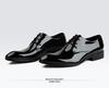 Brother Village Men's Patent Leather Lace-Up Formal Shoes – Shiny, Pointed Toe for Business or Weddings.