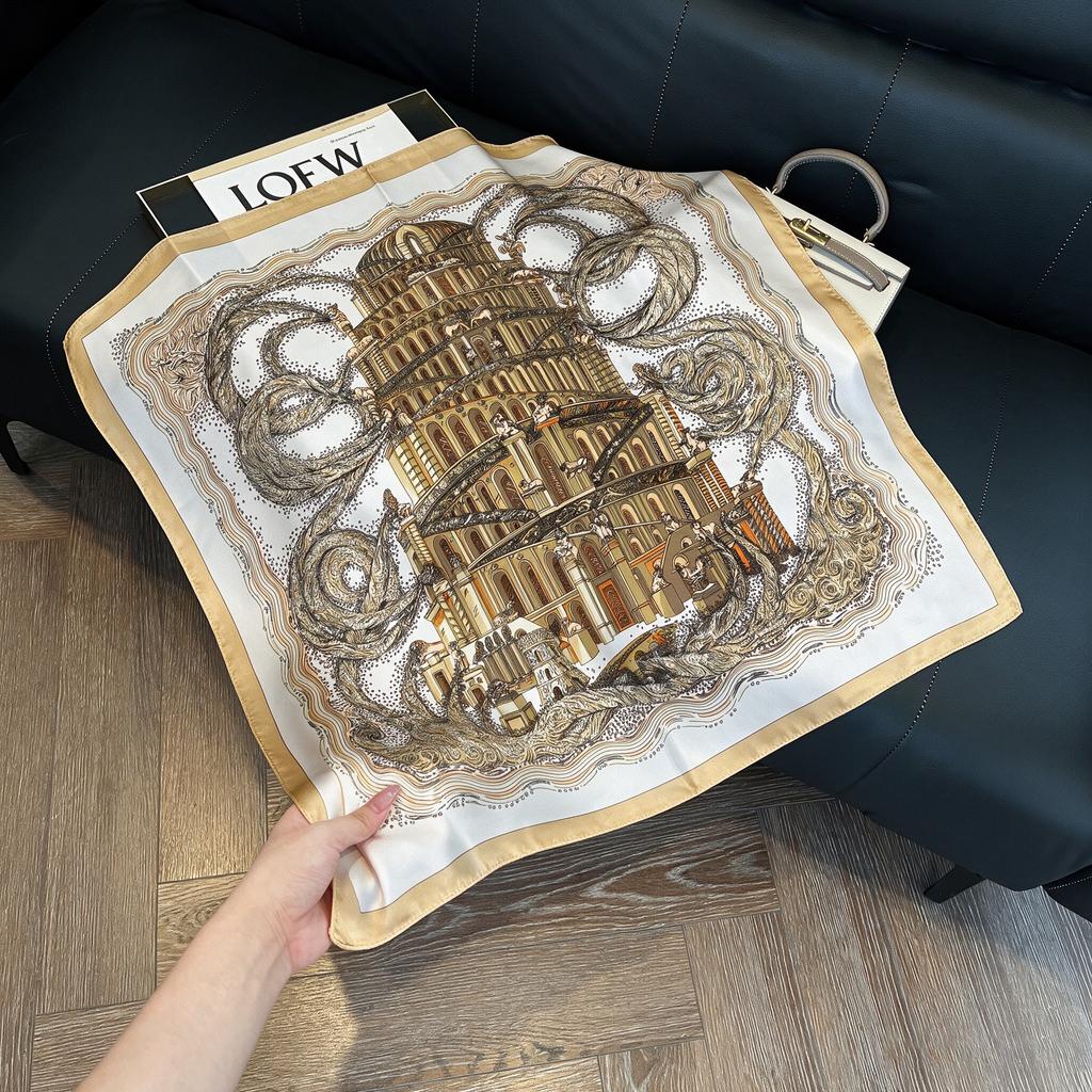Hong Kong style burgundy printing waist silk scarf belt jeans waist accessories new square scarf fart curtain waist seal