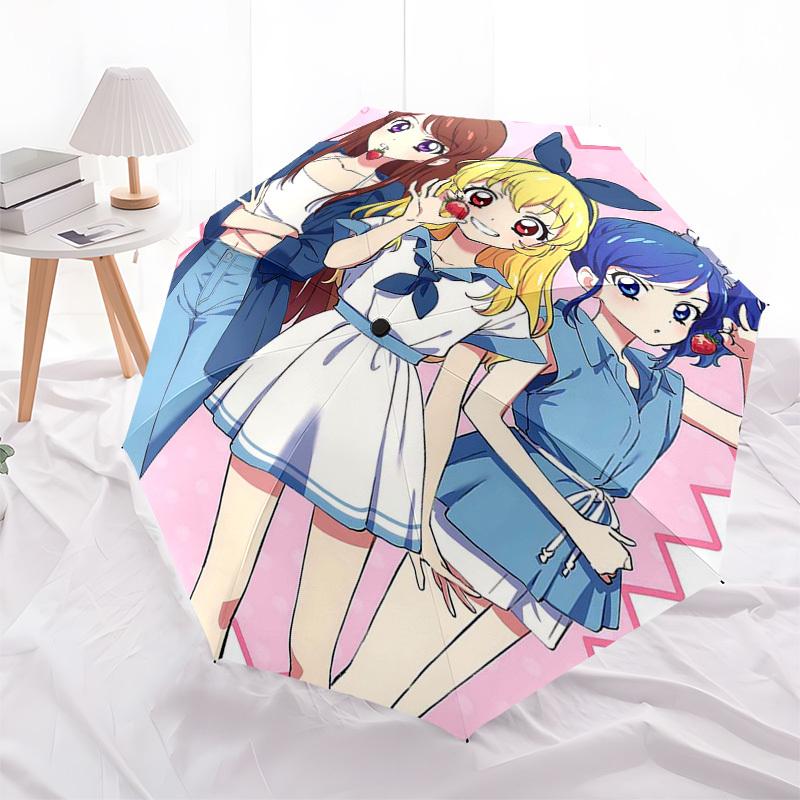 

1pc Love Live! Outdoor Umbrella - Automatic Opening/Closing, Portable 3-Fold Design with 8-Bone Iron Frame - Perfect Gift for Fans, Travelers, Everyda
