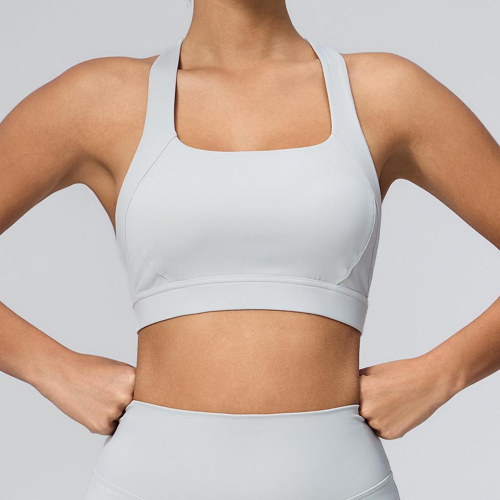 Women's High Impact Buttery Soft Sports Bra High Stretch Shockproof Racerback Yoga Tank Top Gym Running Fitness Athletic Underwear
