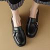 Chaussures en cuir souples style anglais 2025 nouvelles chaussures Le Fu polyvalentes à bout rond chaussures plates pour femmes chaussures mocassins