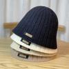 Hat Women's Autumn and Winter New Ear Protection Knitted Wool Hat Thermal Basin Hat Casual Cold Hat
