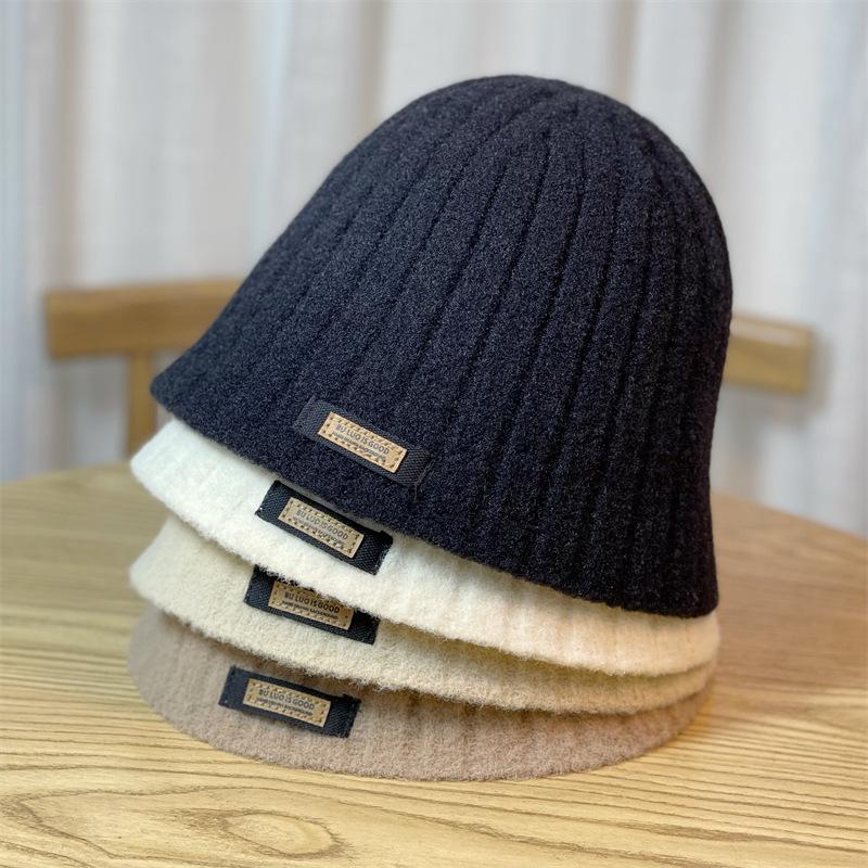 Hat Women's Autumn and Winter New Ear Protection Knitted Wool Hat Thermal Basin Hat Casual Cold Hat
