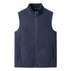 Men's Casual Fleece Solid Color Zipper Vest Men's Stand-up Collar Fleece Vest Jacket