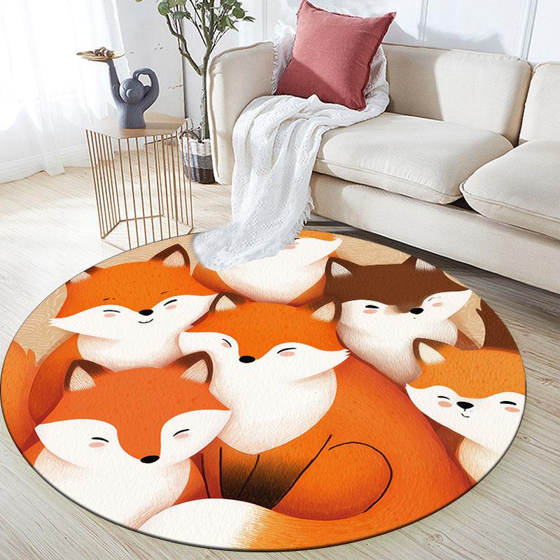 Animal Stickers Pattern Round rug,Carpet Rug for Living Room Bedroom Playroom ,Non-slip Floor Mat,Holiday Gifts and Birthday Gifts.