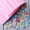 English Alphanumeric Silicone Molds Uppercase and Lowercase Letters Texture Digital Fondant Chocolate Cake Mold Baking Tools