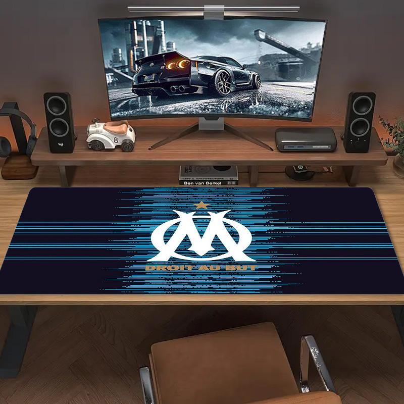 Olympique De Marseille Print Cushion Non-slip Laptop Tablet Big Mousepad XXL Mat Mini PC Playmat With Lock Edge