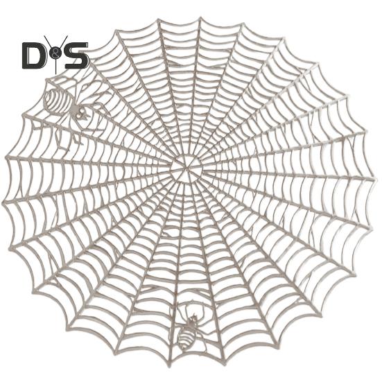 Placemat Spider Web Shape Table Mat Easy To Clean Heat Resistant Table Placemat for Home Halloween Decor