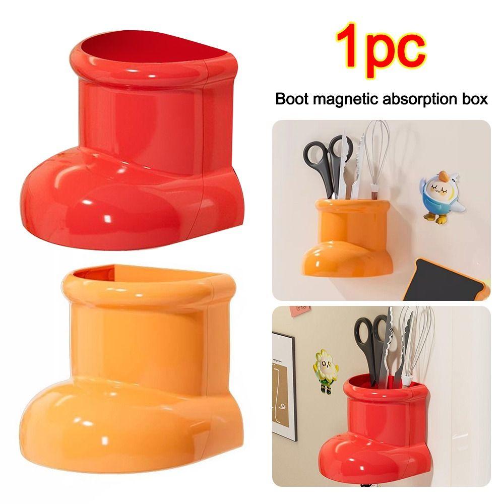 

Wall-mounted Refrigerator Storage Box Boot Kitchen Organizer Rack Cute Makeup Brush Organizer помаранчевий