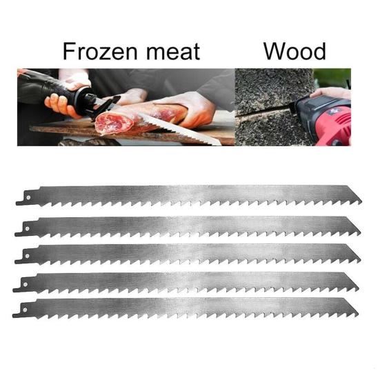 5Pcs Home S1211K 300mm Reciprocating Saw Blade Meat Bone Ice Cube Cutting