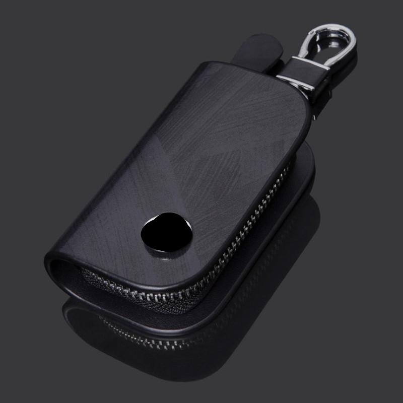 Universal Car Key Bag Cover Case Leather Key Wallet for Opel Chevrolet Jeep Hyundai Ford Mazda Nissan Infiniti Car Accessories Black