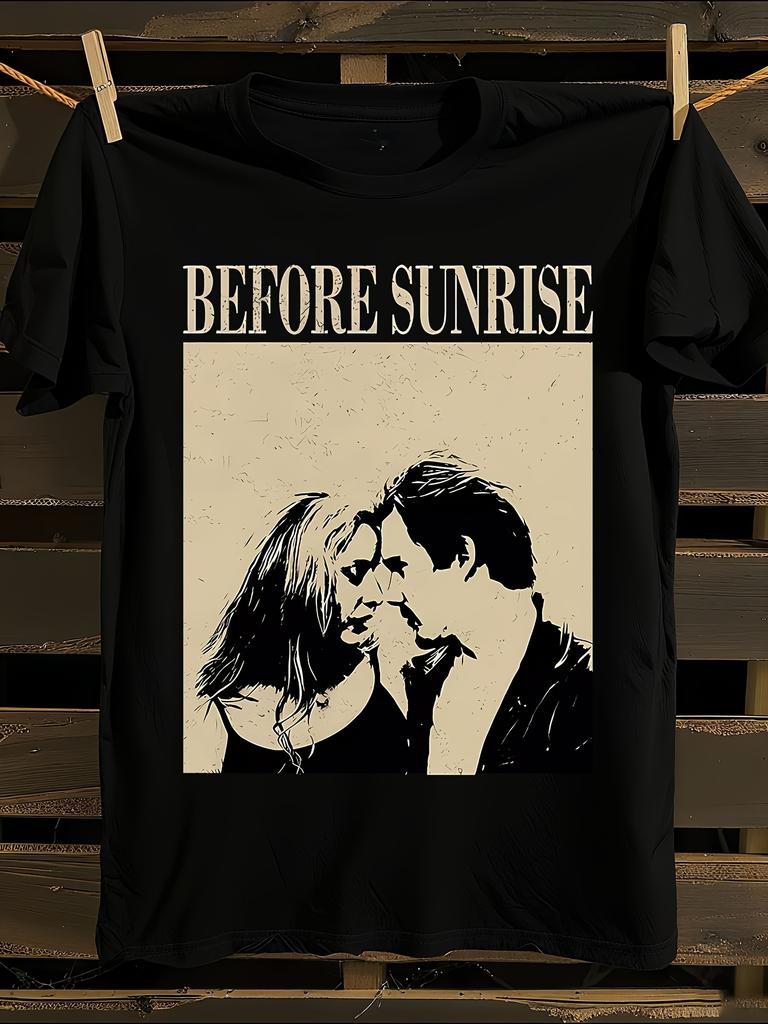 s Before Sunrise Movie T-Shirt Mens Tshirt Womens Tshirts with Letters Print Short Sleeves T-Shirt Casual Street Tee Shirt Top