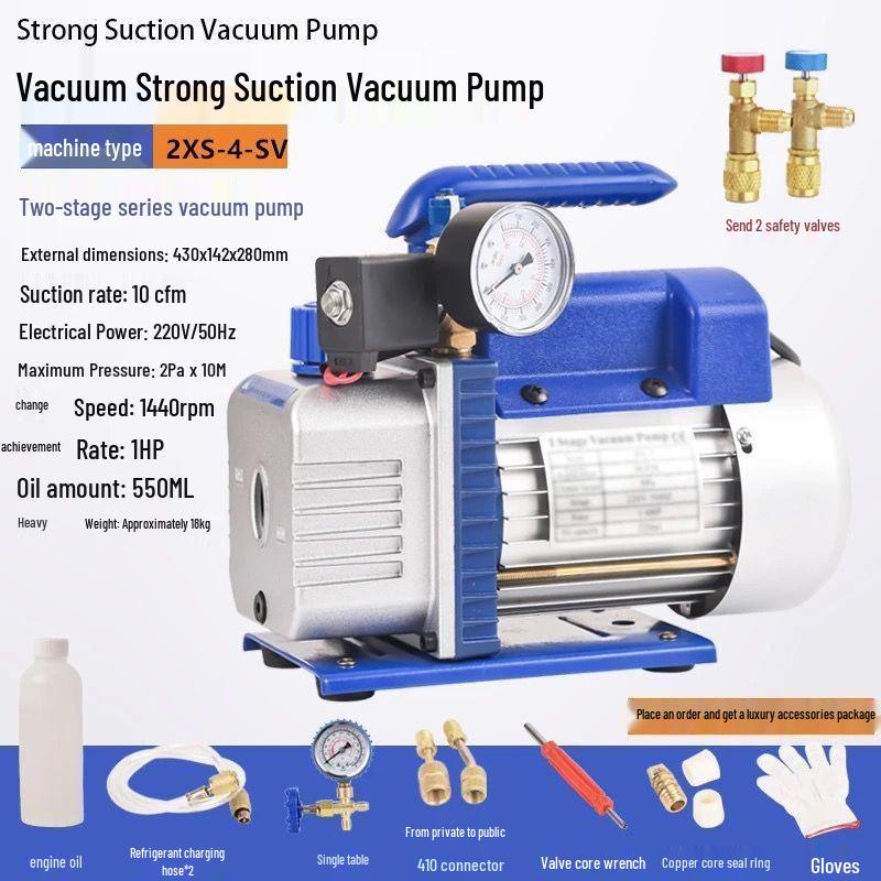 Portable Single/Double Stage Vacuum Pump for Air Conditioners, Refrigerators & Automobiles