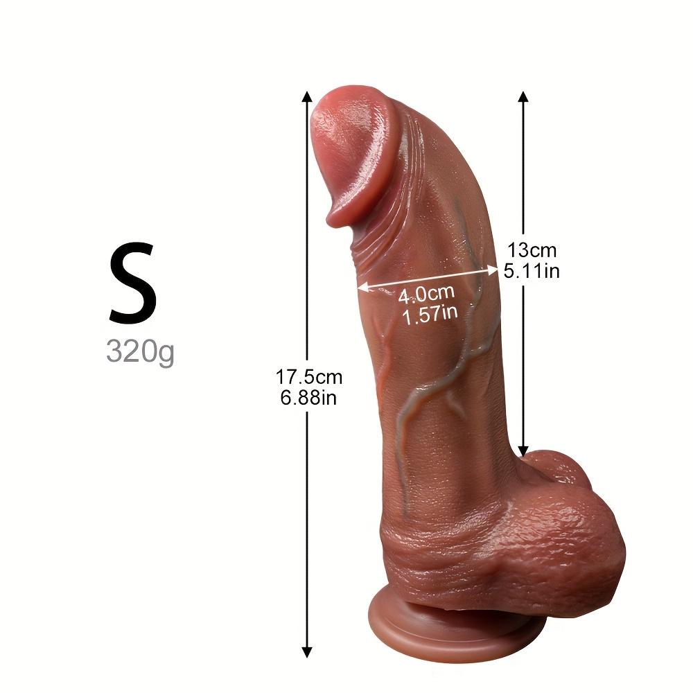 3 Sizes Double Layer Liquid Silicone Simulation Penis Soft Flesh Skin-friendly Fake Penis with Suction Cup Realistic Adult Manual Penis Adult Products