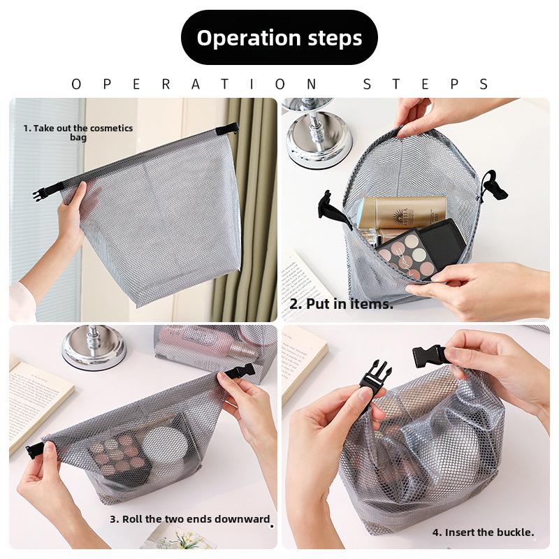 High-Capacity Waterproof Portable Toiletry Bag with Snap Closure