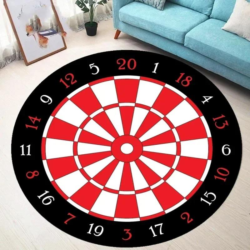 Dartboard Pattern Round Non-slip Rug  Bullseye Round Rug  Youth Bedroom and Living Room Chair Cushion Stylish Home Decor Rug