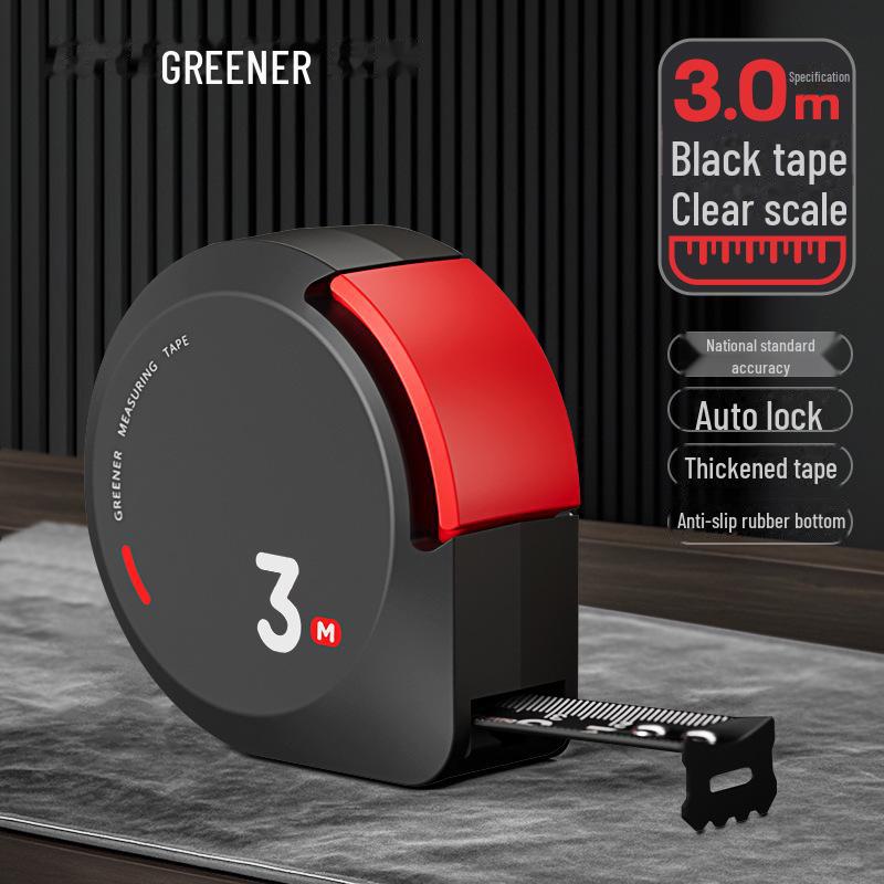

Износостойкая высокоточная рулетка Green Forest - 3 м/5 м Mini, с защитой от порезов 3M*16mm чёрный