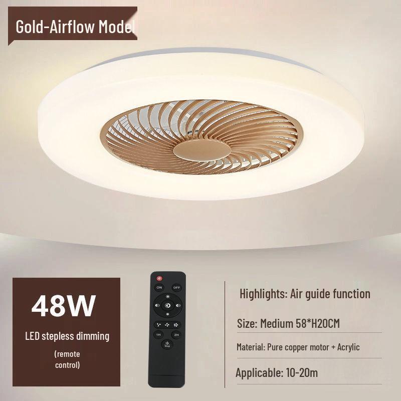Ultra-thin Silent Ceiling Fan Light: Modern Invisible Chandelier for Bedroom, Living, and Dining Rooms