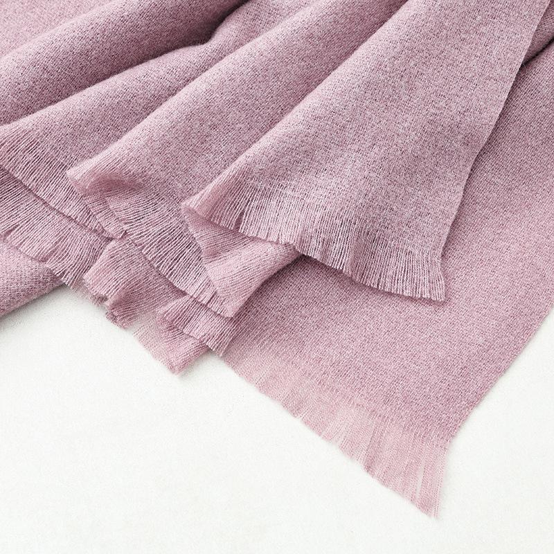 Red Scarf Women's Winter New Scarf Light Luxury High-end Men's Shawl Short Beard Scarf Solid Color