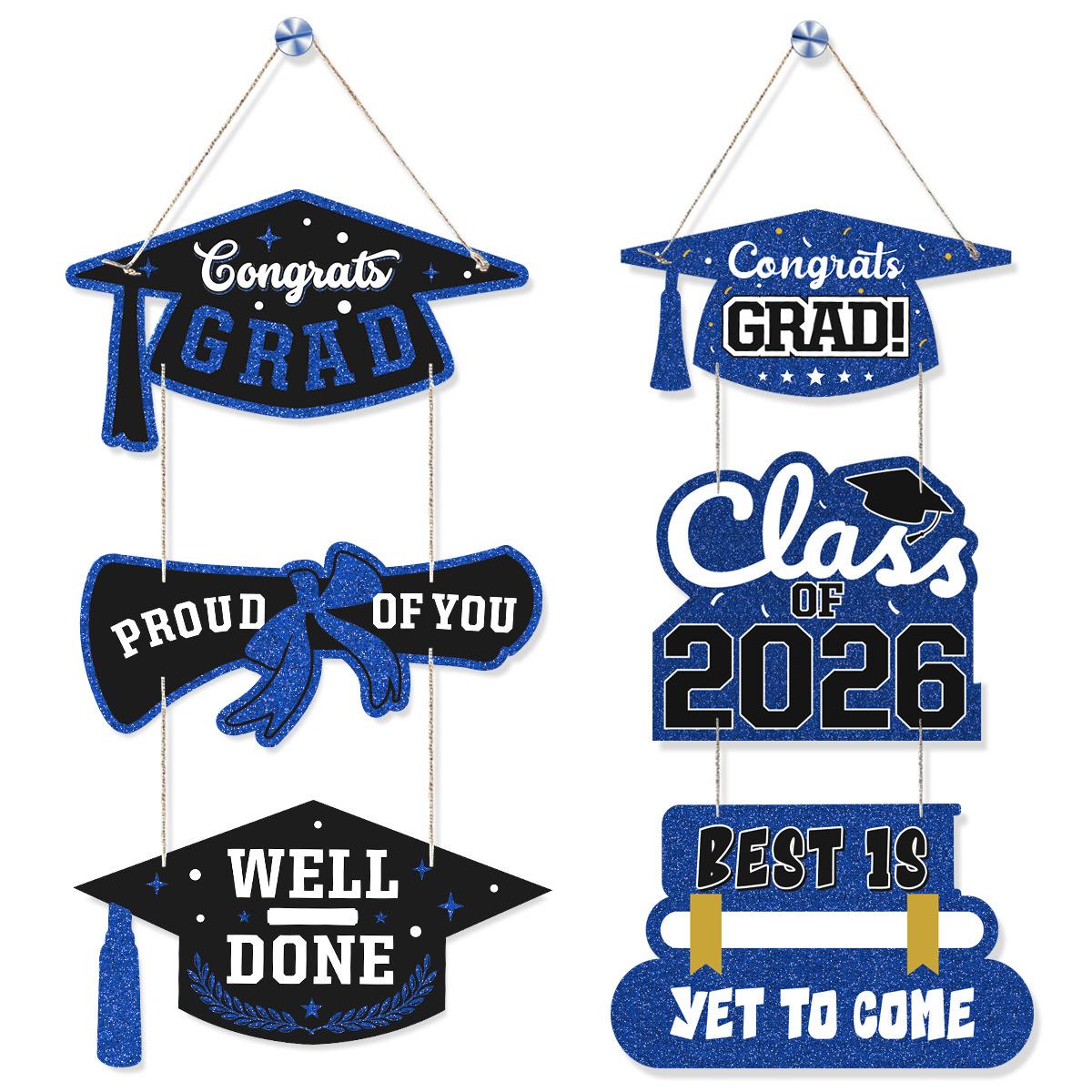 

Graduation Season Outdoor Theme Party Door Decorative Paper Hang Tag Door Pendant Customization 1 Blue graduation season door listing couplet