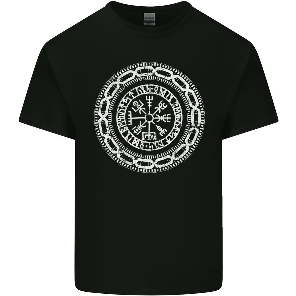 Simbolo Vichingo Vegvisir Bianco Palestra Unisex T-Shirt Leggera in Cotone