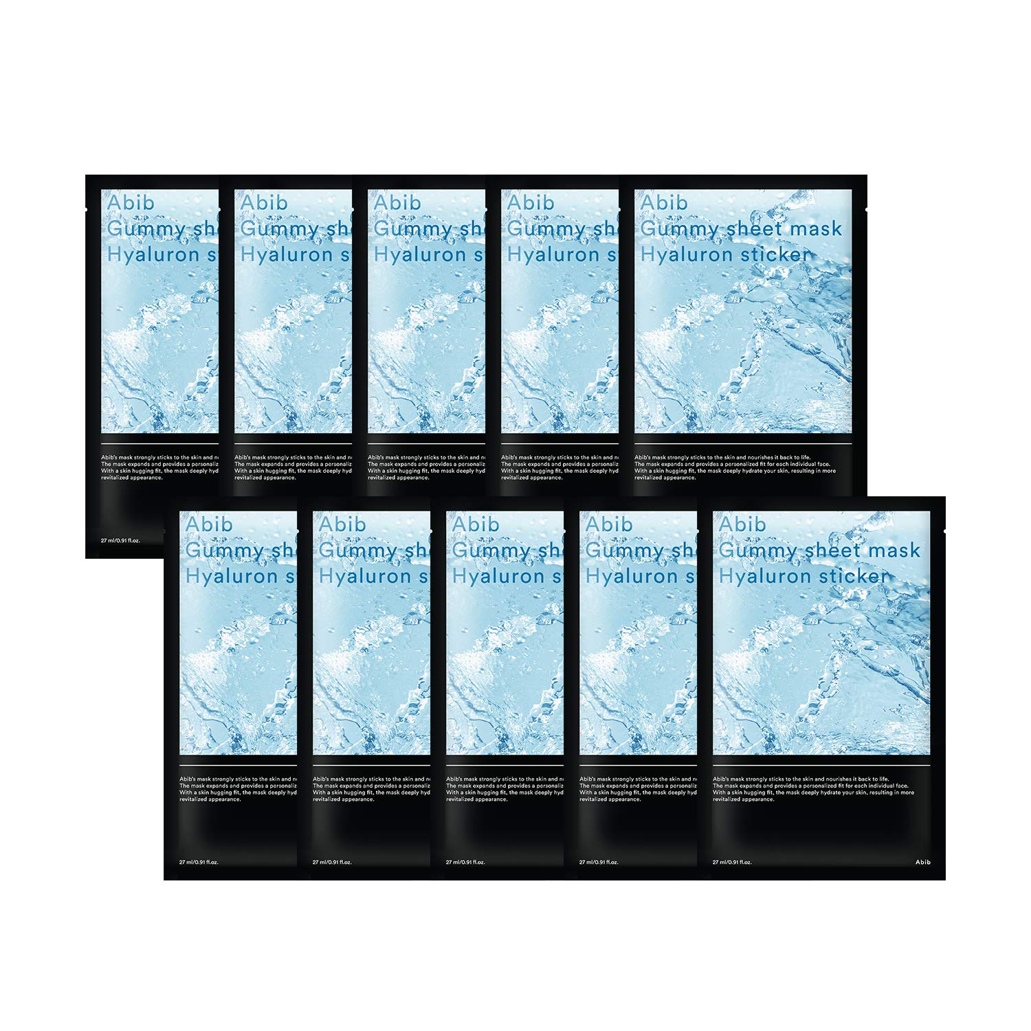 

Abib Слабокислотная тканевая маска Набор тканевых масок Все типы Гиалуроновая маска/Жевательная (10 наклеек)