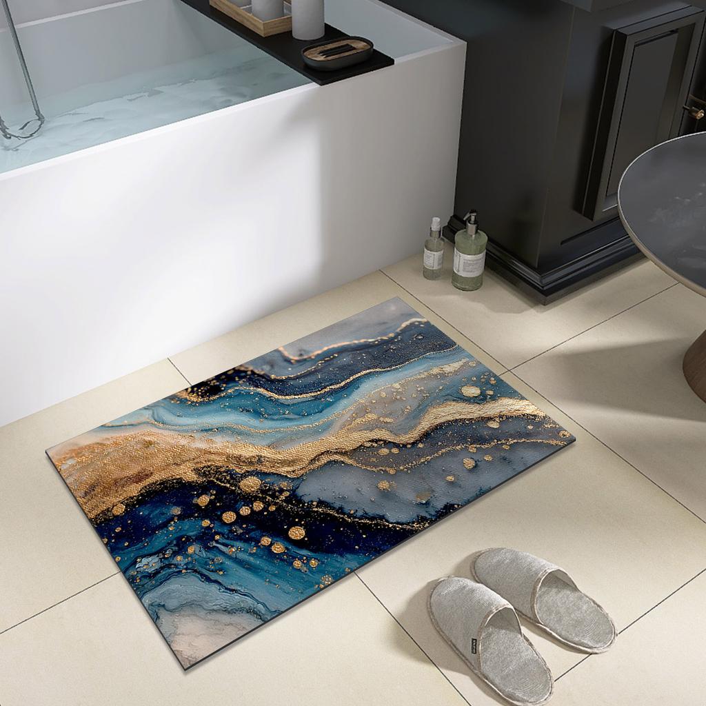 Diatomite Bathroom Shower Bath Mats Foot Mat Quick Dry Non-slip Toilet Carpet Rug Doormat Washable