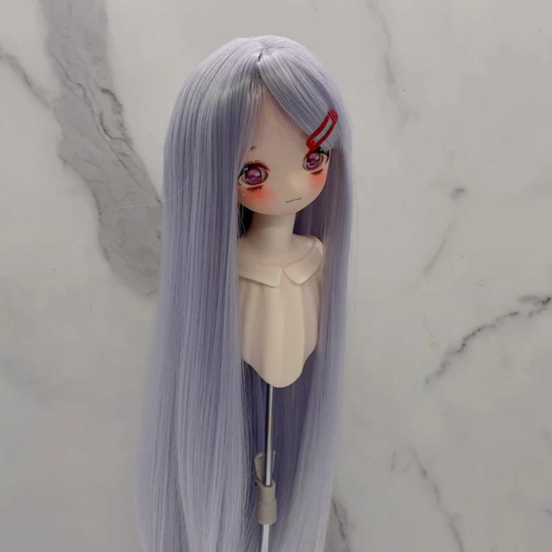 Neue Perücke für 13 & 14 & 16 BJD Puppen mit Pony Lange Gerade Perücke Mädchen DIY Make-up Zubehör