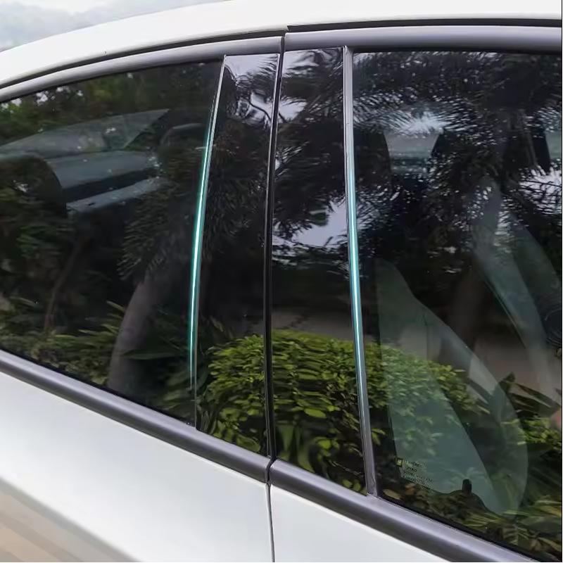For Benz ML W164 2006-2011 Glossy Black PC Material Window Column Car Door Center B C Pillar Post Cover Trim Car Accessories
