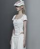 ETRE AU SOMMET Bust Line Pintuck Detail Top (White)