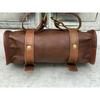 Bag Tool Motorcycle Leather Goat Strap Buckle Closure Brown Genuine Vintage New