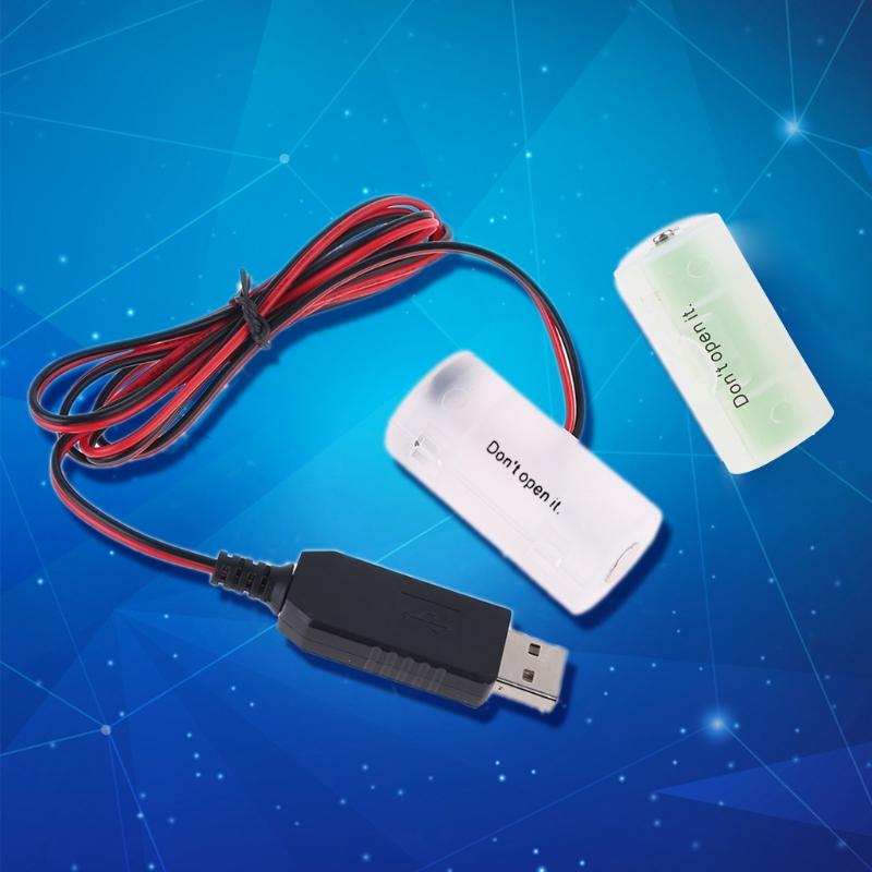 Battery Eliminator USB Power SupplyCable Replace 1.5V C Battery for Radio Electric Toy Clock LED Strip Light Calculator