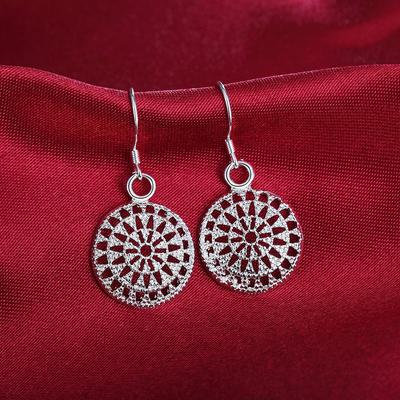 Brincos redondos de prata esterlina 925 joias da moda