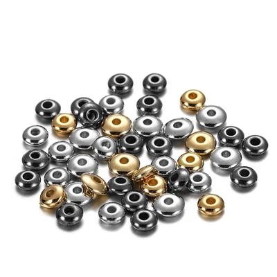 200/400 tk Roodium Kuld Värvi Lame Ümar Vahetükk CCB Plastikust Helmes Vahetükk Lahtine Võluhelmes DIY Ehete Valmistamise Tarvikutele