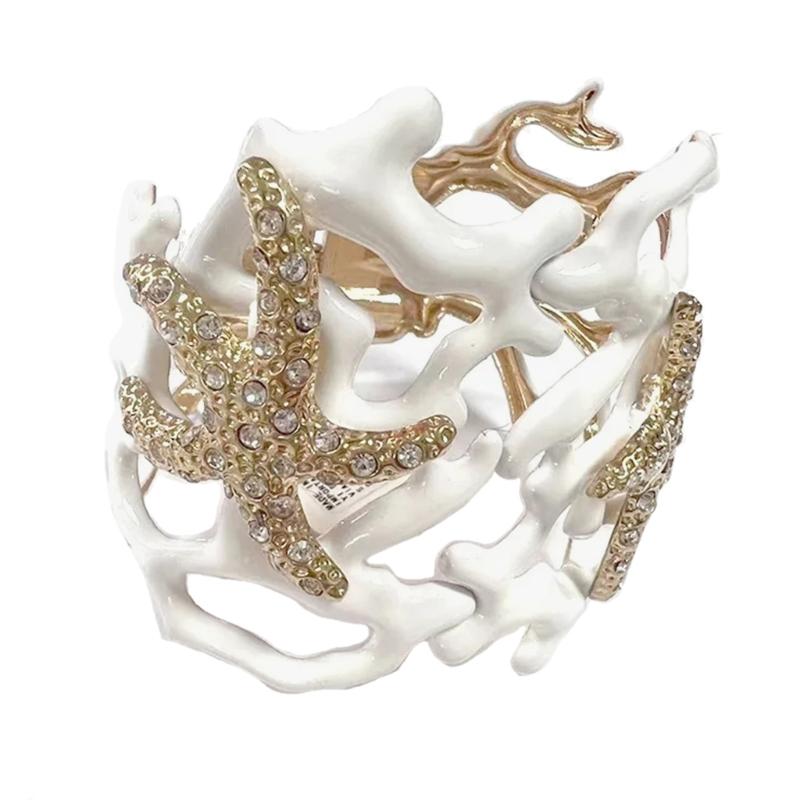 Mehrzweck-Armband mit unregelmäßiger Korallenfeder, stabiler Armreif aus Legierung, verstellbar, Modeschmuck-Accessoire für Frauen