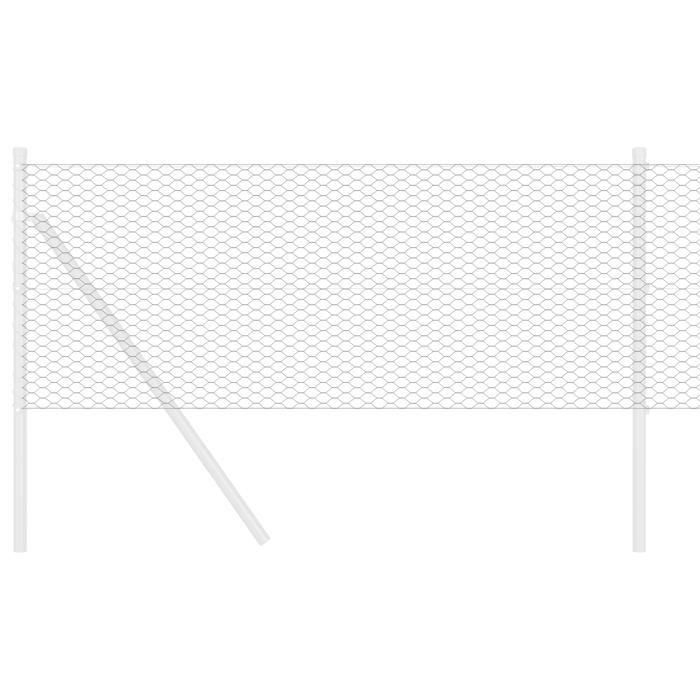 VidaXL Clôture Hexagonale Grise 0,6x25 m Acier 42005521