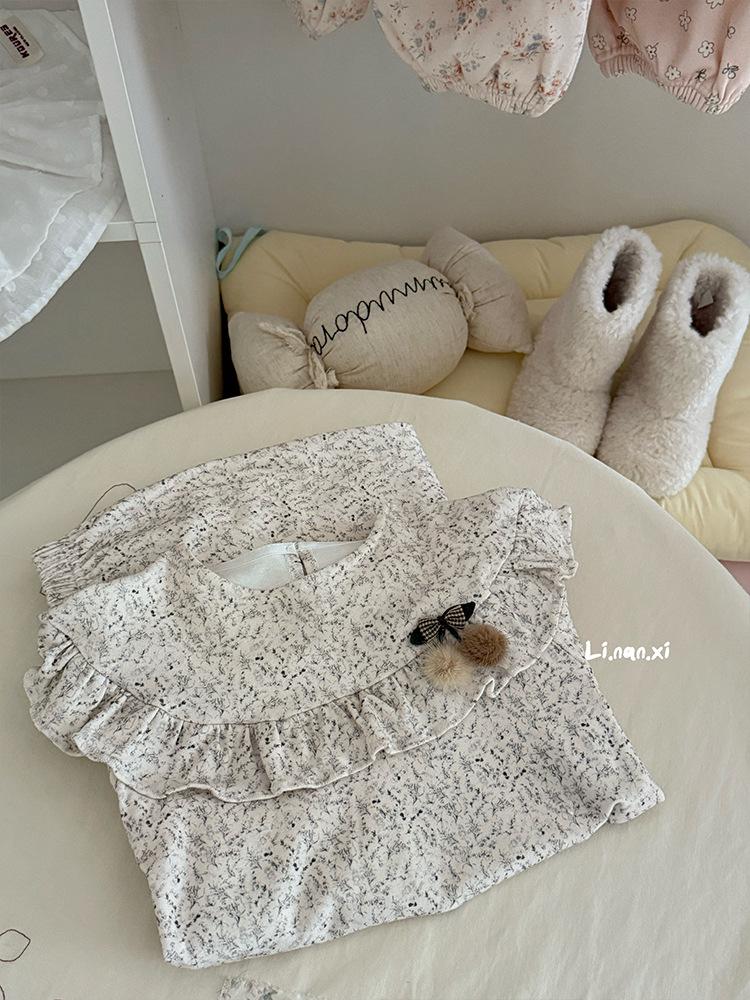 

Зимний пижамный комплект для девочек из шерсти и спандекса, двухслойный, 2025 - Домашняя одежда из шелкового протеина для маленькой девочки. 120 cm