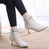 Fashion Ankle Boots for Women Heeled Fur Autumn Winter Leather Booties Designer Luxury Comfortable and Elegant Sale Pu Woman Short Shoes