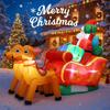 5.91FT Inflatable Santa Reindeer Sleigh Toy LED Lit Festive Gift Xmas Yard Party Decoration Christmas Supplies Home Ornament